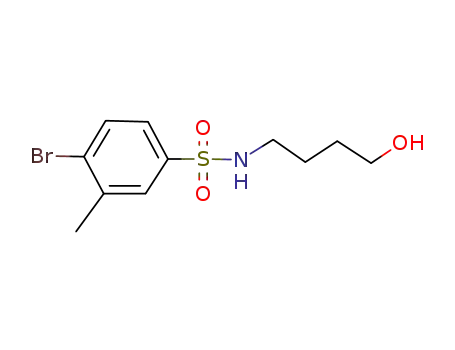 Molecular Structure of 918638-45-6 (Benzenesulfonamide, 4-bromo-N-(4-hydroxybutyl)-3-methyl-)