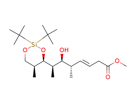 3-Octenoic acid,
7-[(4R,5S)-2,2-bis(1,1-dimethylethyl)-5-methyl-1,3-dioxa-2-silacyclohex
-4-yl]-6-hydroxy-5-methyl-, methyl ester, (3E,5S,6S,7R)-
