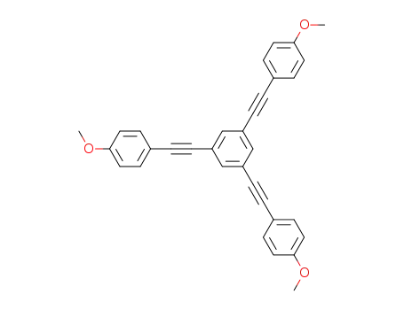 Molecular Structure of 118688-57-6 (1,3,5-tris(4-methoxyphenylethynyl)-benzene)