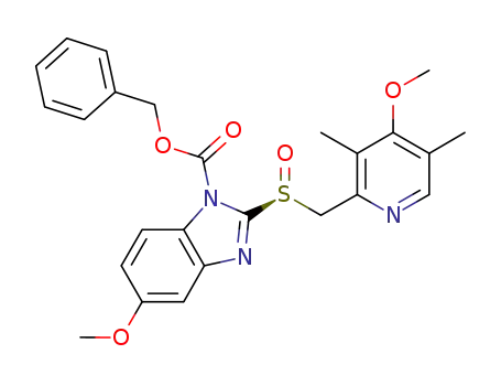 Molecular Structure of 960010-91-7 ((S)-5-methoxy-1-benzyloxycarbonyl-2-[[(4-methoxy-3,5-dimethyl-2-pyridinyl)methyl]sulfinyl]-1H-benzimidazole)