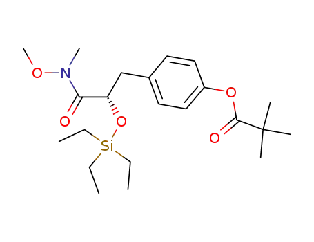 Molecular Structure of 915396-57-5 ((S)-4-(3-(methoxy(methyl)amino)-3-oxo-2-(triethylsilyloxy)propyl)phenyl pivalate)