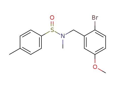Molecular Structure of 880105-01-1 (Benzenesulfinamide,
N-[(2-bromo-5-methoxyphenyl)methyl]-N,4-dimethyl-)
