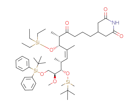 4-[10-(<i>tert</i>-butyl-dimethyl-silanyloxy)-12-(<i>tert</i>-butyl-diphenyl-silanyloxy)-11-methoxy-5,7,9-trimethyl-4-oxo-6-triethylsilanyloxy-dodec-7-enyl]-piperidine-2,6-dione