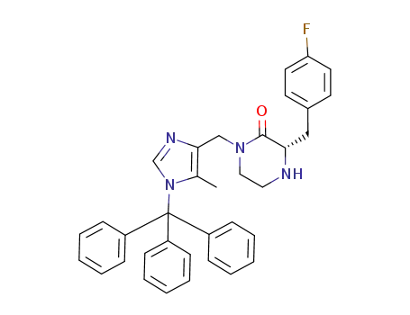 Piperazinone,
3-[(4-fluorophenyl)methyl]-1-[[5-methyl-1-(triphenylmethyl)-1H-imidazol-4
-yl]methyl]-, (3S)-