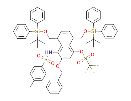 trifluoro-methanesulfonic acid 3-benzyloxy-5,8-bis-(<i>tert</i>-butyl-diphenyl-silanyloxymethyl)-4-(toluene-4-sulfonylamino)-5,8-dihydro-naphthalen-1-yl ester