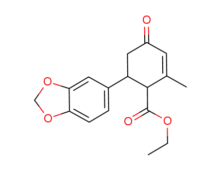 2-Cyclohexene-1-carboxylic acid,
6-(1,3-benzodioxol-5-yl)-2-methyl-4-oxo-, ethyl ester