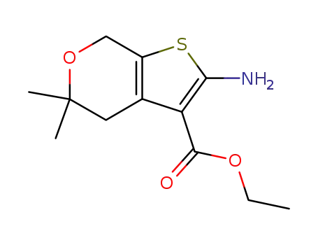 Molecular Structure of 64792-51-4 (ethyl 2-amino-5,5-dimethyl-4,7-dihydro-5H-thieno[2,3-c]pyran-3-carboxylate)