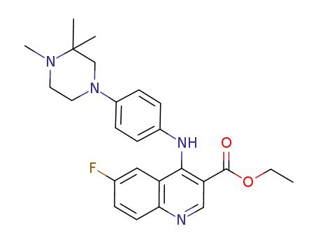 3-Quinolinecarboxylic acid,
6-fluoro-4-[[4-(3,3,4-trimethyl-1-piperazinyl)phenyl]amino]-, ethyl ester