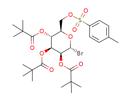 2,2-dimethyl-propionic acid 2-bromo-3,5-bis-(2,2-dimethyl-propionyloxy)-6-(toluene-4-sulfonyloxymethyl)-tetrahydro-pyran-4-yl ester