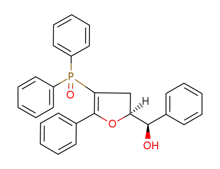 Molecular Structure of 910818-65-4 ((2S,1'R)-2-[(1'-hydroxy-1'-phenyl)-methyl]-4-diphenylphosphinoyl-5-phenyl-2,3-dihydrofuran)