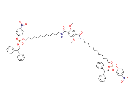 Molecular Structure of 906072-82-0 (bis-N,N-(p-nitrophenyl-2,2-diphenylethyl-12-aminododecyl phosphate)-2,5-dimethoxyterephthalamide)
