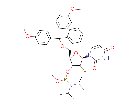 (2R,3S,4S,5R)-2-((bis(4-methoxyphenyl)(phenyl)methoxy)methyl)-5-(2,4-dioxo-3,4-dihydropyrimidin-1(2H)-yl)-4-fluorotetrahydrofuran-3-yl methyl diisopropylphosphoramidite