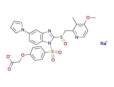 sodium 2-{4-[2-(4-methoxy-3-methyl-pyridin-2-ylmethanesulfinyl)-5-(1H-pyrrol-1-yl)-1H-benzo[d]imidazol-1-ylsulfonyl]-phenoxy}-acetate