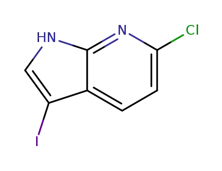Molecular Structure of 1190322-78-1 (6-Chloro-3-iodo-1H-pyrrolo[2,3-b]pyridine)