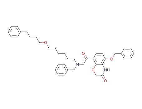 Molecular Structure of 662111-26-4 (5-(benzyloxy)-8-({benzyl[6-(4-phenylbutoxy)hexyl]amino}acetyl)-2H-1,4-benzoxazin-3 (4H)-one)
