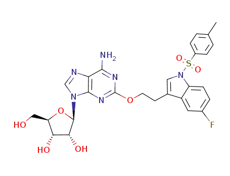 2-(3-(5-fluoro-1-(p-toluenesulfonyl)indolyl)ethyloxy)adenosine