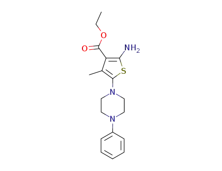 Molecular Structure of 265650-27-9 (ethyl 2-amino-4-methyl-5-(4-phenylpiperazin-1-yl)thiophene-3-carboxylate)