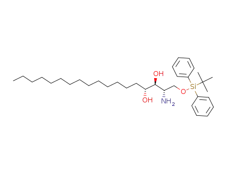 Molecular Structure of 1224436-75-2 ((2S,3S,4R)-2-amino-1-((tert-butyldiphenylsilyl)oxy)octadecane-3,4-diol)