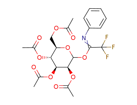 Molecular Structure of 942428-90-2 (2,3,4,6-tetra-O-acetyl-D-mannopyranosyl 1-(N-phenyl)-2,2,2-trifluoroacetimidate)