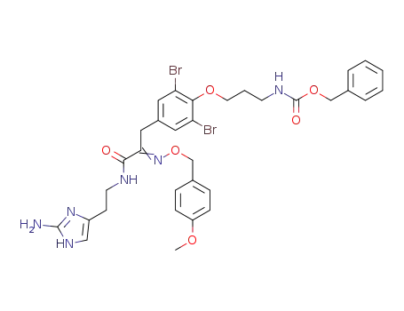 benzyl (3-{4-[2-[2-(2-amino-3H-imidazol-4-yl)ethylcarbamoyl]-2-(4-methoxybenzyloxyimino)ethyl]-2,6-dibromophenoxy}propyl)carbamate