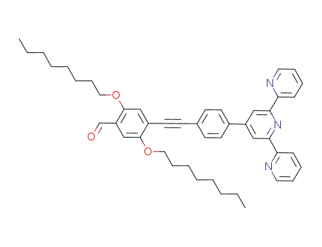 Molecular Structure of 943316-90-3 (2,5-bis(octyloxy)-4-(4-[2,2′:6′,2″]terpyridin-4′-ylphenylethynyl)benzaldehyde)