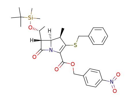 1-Azabicyclo[3.2.0]hept-2-ene-2-carboxylic acid,
6-[(1R)-1-[[(1,1-dimethylethyl)dimethylsilyl]oxy]ethyl]-4-methyl-7-oxo-3-[(
phenylmethyl)thio]-, (4-nitrophenyl)methyl ester, (4R,5S,6S)-