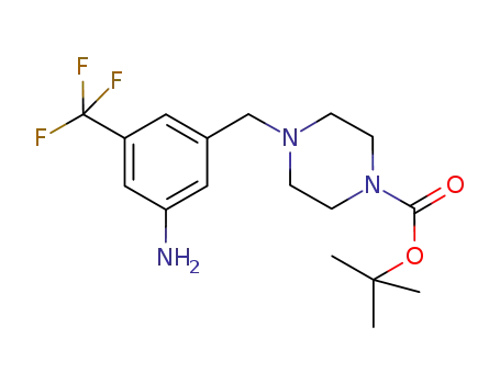 Molecular Structure of 442846-59-5 (3-(4-Boc-piperazin-1-yl-methyl)-5-trifluoromethylaniline)