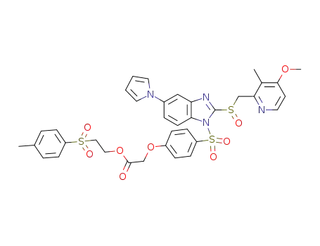 2-tosylethyl 2-{4-[2-(4-methoxy-3-methyl-pyridin-2-ylmethanesulfinyl)-5-(1H-pyrrol-1-yl)-1H-benzo[d]imidazol-1-ylsulfonyl]-phenoxy}-acetate