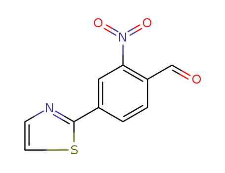 Molecular Structure of 942614-28-0 (2-nitro-4-(thiazol-2-yl)benzaldehyde)