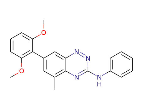 Molecular Structure of 677298-05-4 (1,2,4-Benzotriazin-3-amine,
7-(2,6-dimethoxyphenyl)-5-methyl-N-phenyl-)