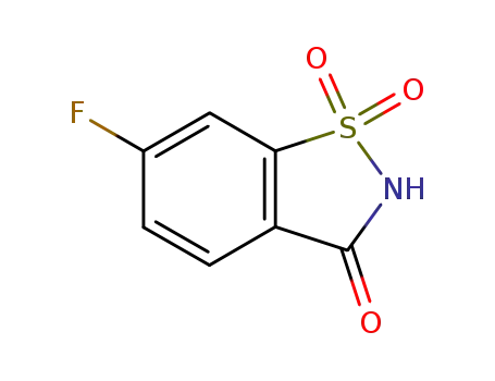 Molecular Structure of 384-45-2 (6-fluoro-1,2-benzisothiazol-3(2H)-one-1,1-dioxide)