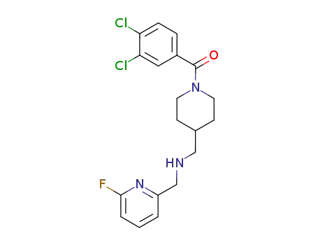 Molecular Structure of 208109-29-9 ((3,4-Dichloro-phenyl)-(4-{[(6-fluoro-pyridine-2-ylmethyl)-amino]methyl}-piperidine-1-yl)-methanone)