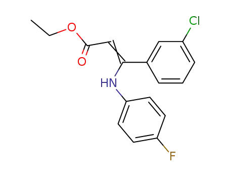 Molecular Structure of 828264-18-2 (2-Propenoic acid, 3-(3-chlorophenyl)-3-[(4-fluorophenyl)amino]-, ethyl
ester)