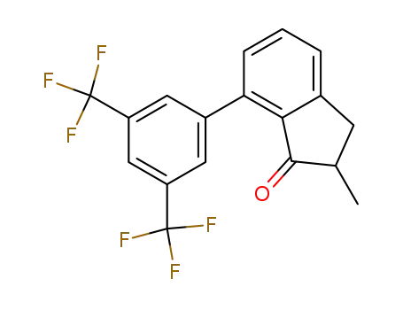 Molecular Structure of 213381-59-0 (2-methyl-7-(3,5-bis(trifluoromethyl)phenyl)-1-indanone)