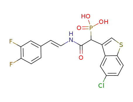 {(5-chloro-benzo[b]thiophen-3-yl)-[2-(3,4-difluoro-phenyl)-vinylcarbamoyl]-methyl}-methyl-phosphonic acid