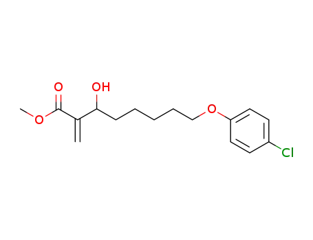 Molecular Structure of 129379-64-2 (β-hydroxy-α-methylene-8-(4-chlorophenoxy)octanoic acid methyl ester)