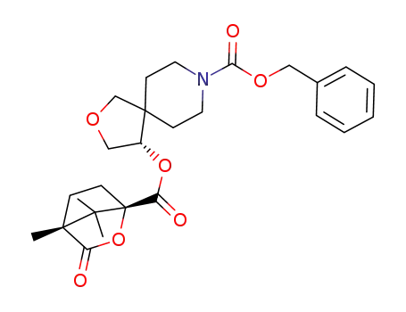 (4S)-4-[(1S,4R)-4,7,7-trimethyl-3-oxo-2-oxa-bicyclo[2.2.1]heptane-1-carbonyloxy]-2-oxa-8-aza-spiro[4.5]decane-8-carboxylic acid benzyl ester