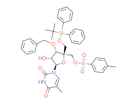3'-O-benzyl-5'-O-t-butyldiphenylsilyl-4'-p-toluenesulfonyloxymethyl-5-methyluridine