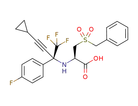 3-(benzylsulfonyl)-N-[(1R)-3-cyclopropyl-1-(4-fluorophenyl)-1-(trifluoromethyl)prop-2-yn-1-yl]-L-alanine