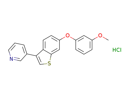 Molecular Structure of 374753-70-5 (3-[6-(3-methoxyphenoxy)benzo[b]thiophen-3-yl]pyridine hydrochloride)