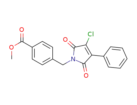 Molecular Structure of 828932-30-5 (Benzoic acid,
4-[(3-chloro-2,5-dihydro-2,5-dioxo-4-phenyl-1H-pyrrol-1-yl)methyl]-,
methyl ester)