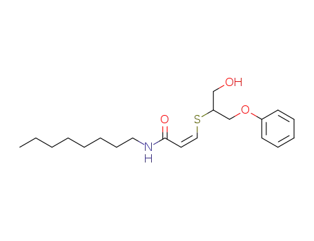 Molecular Structure of 137148-53-9 (2-Propenamide, 3-[[1-(hydroxymethyl)-2-phenoxyethyl]thio]-N-octyl-, (Z)-)