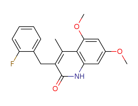 Molecular Structure of 219552-45-1 (5,7-Dimethoxy-3-(2-fluorobenzyl)-4-methyl-2(1H)-quinolinone)