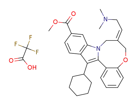 (2Z)-2-[14-cyclohexyl-11-(methoxycarbonyl)-6H-indolo[1,2-e][1,5]benzoxazocin-7(8H)-ylidene]-N,N-dimethylethanaminium trifluoroacetate