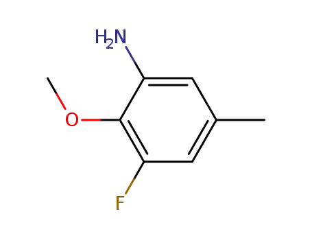 Molecular Structure of 1764-81-4 (Benzenamine,  3-fluoro-2-methoxy-5-methyl-)