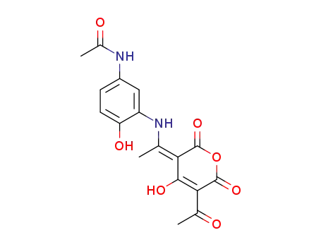 N-(3-{[(1E)-1-(5-acetyl-6-hydroxy-2,4-dioxo-2H-pyran-3(4H)-ylidene)ethyl]amino}-4-hydroxyphenyl)acetamide