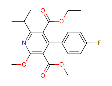 Molecular Structure of 156819-08-8 (3-Methyl 5-ethyl 4-(4-fluorophenyl)-6-isopropyl-2-methoxy-pyridine-3,5-dicarboxylate)