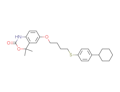 2H-3,1-Benzoxazin-2-one,
6-[4-[(4-cyclohexylphenyl)thio]butoxy]-1,4-dihydro-4,4-dimethyl-