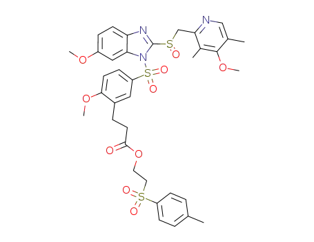 3-[2-methoxy-5-{6-methoxy-2-(4-methoxy-3,5-dimethyl-pyridin-2-ylmethanesulfinyl)-benzimidazole-1-sulfonyl}phenyl]propionic acid 2-[toluene-4-sulfonyl]ethyl ester