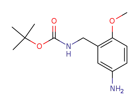Molecular Structure of 180080-51-7 (Carbamic acid, [(5-amino-2-methoxyphenyl)methyl]-, 1,1-dimethylethyl ester)